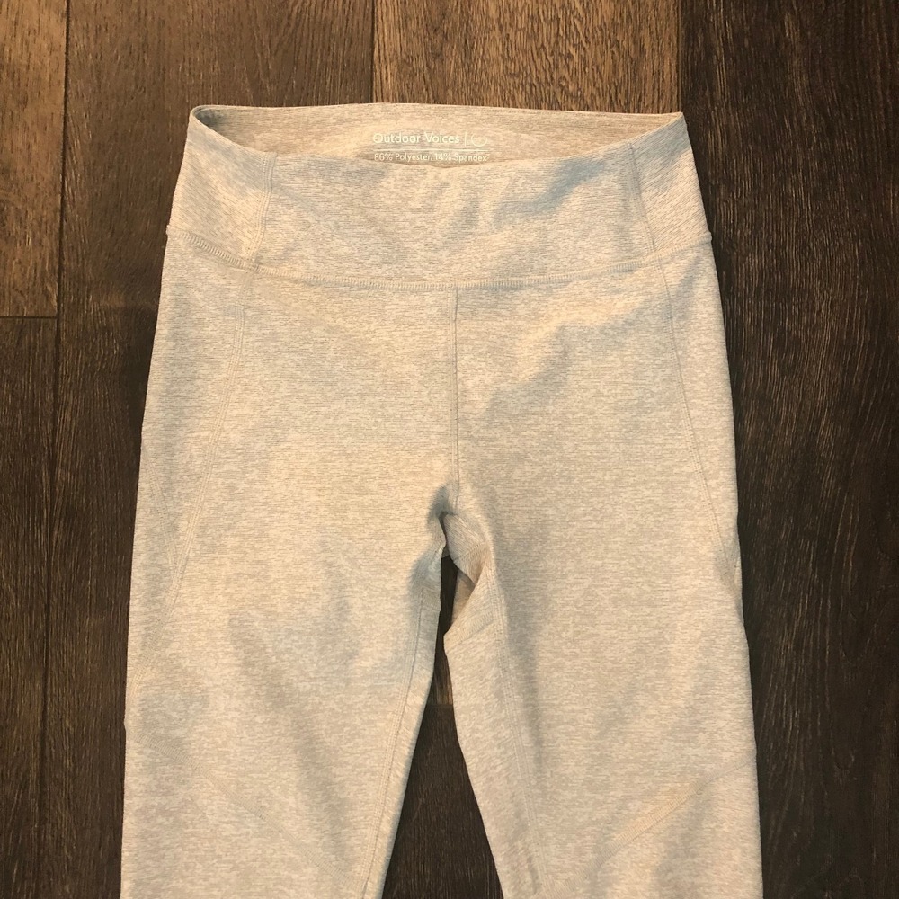 Outdoor Voices Leggings Womens Small Heathered Gray Tech Sweat 7/8 Yoga - Picture 2 of 11